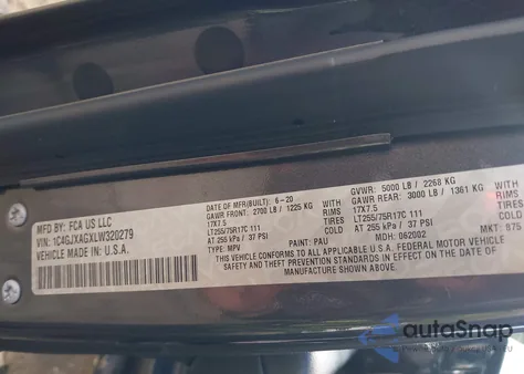 2020 Jeep Wrangler Willys 4X4 from USA, damaged, VIN 1C4GJXAGXLW320279